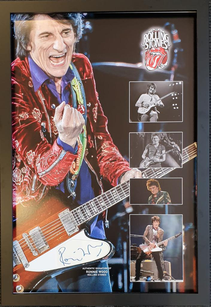 Ronnie Wood The Rolling Stone signed & framed guitar display